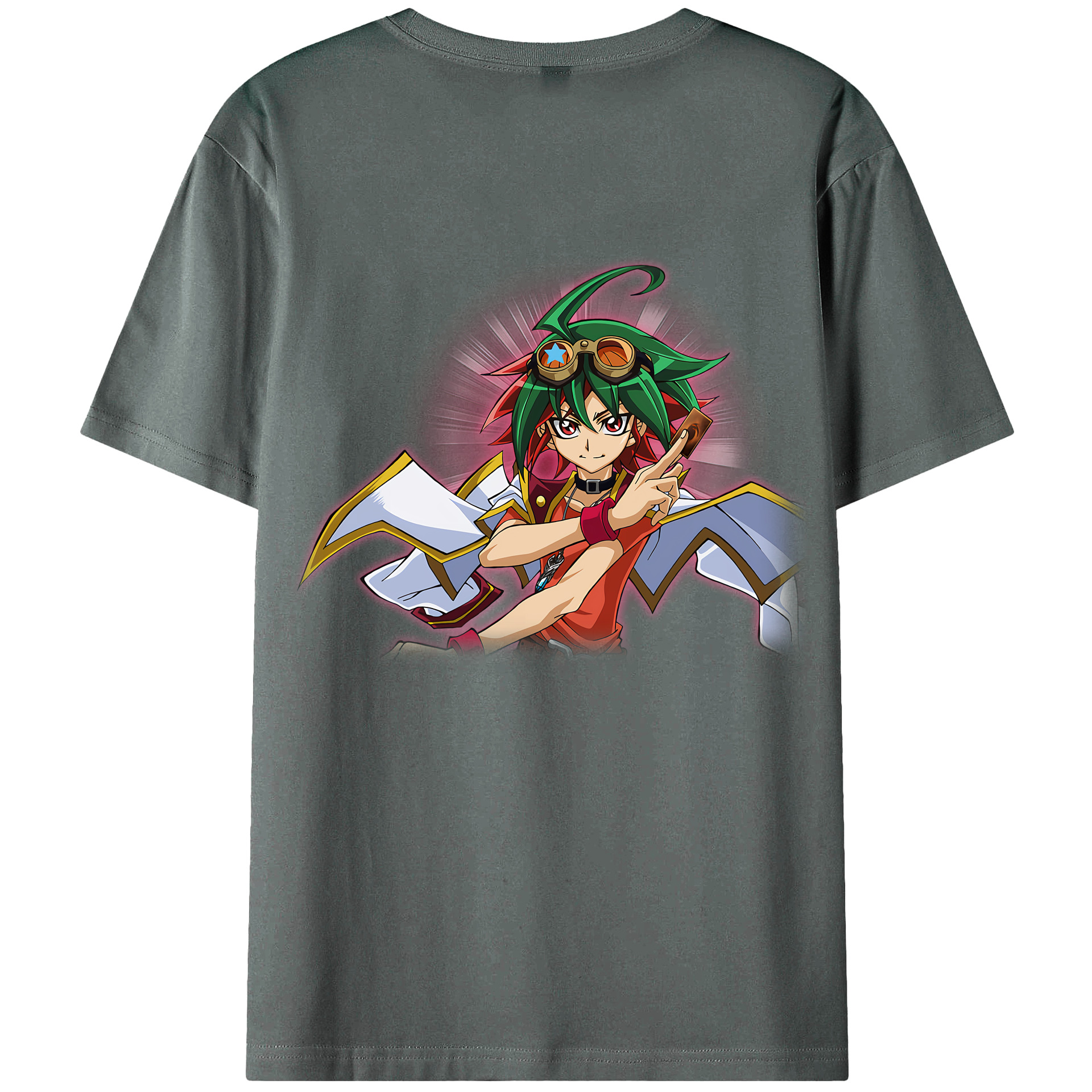 （画像用） 遊☆戯☆王 Yu-Gi-Oh! 綿100％ メンズ半袖Tシャツ（バックプリント） 通気性